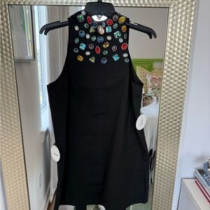 Staid Embellished Black Dress
